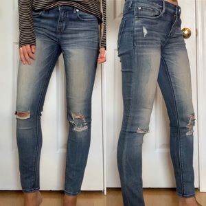Express Distressed Mid Rise Jegging